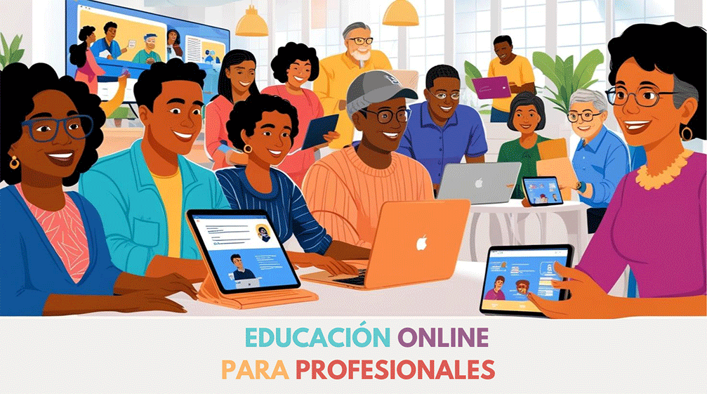 Profesional aplicando reencuadre cognitivo para el poder transformador del estudio continuo